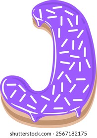 Cake Letter Alphabet Vector J