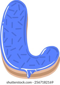 Cake Letter Alphabet Vector L