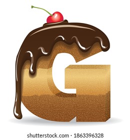 Carta de pastelería con trozos de chocolate y cereza encima