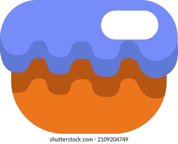 Cake with light purple glaze, illustration, vector on a white background.