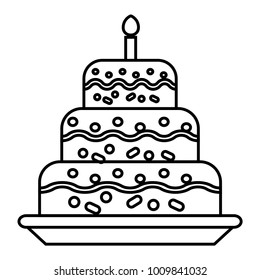 cake line icon