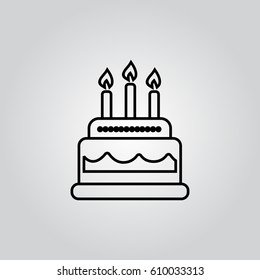 Images Photos Et Images Vectorielles De Stock De Icone Gateau D Anniversaire Illustration Vectorielle Joyeux Anniversaire Gateau Pour La Fete D Anniversaire Avec Trois Bougies Similaires Shutterstock