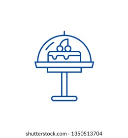 Cake line icon concept. Cake flat  vector symbol, sign, outline illustration.