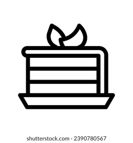 Tortenzeilensymbol zur Vektorgrafik. Einfache Vektorgrafik von Elementen, geeignet für Anwendungen, Websites und Präsentationen einzeln auf weißem Hintergrund