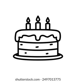 cake line icon, isolated background