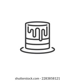 Cake line icon. linear style sign for mobile concept and web design. Glazed cake outline vector icon. Symbol, logo illustration. Vector graphics
