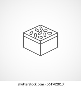 Cake Line Icon On White Background