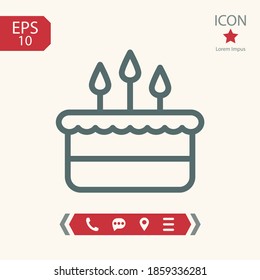 cake line icon, outline vector illustration.
