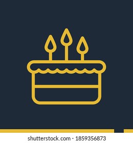 cake line icon, outline vector illustration.