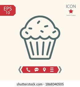 cake line icon, outline vector illustration.