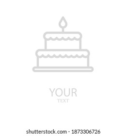 cake line icon, outline vector illustration.