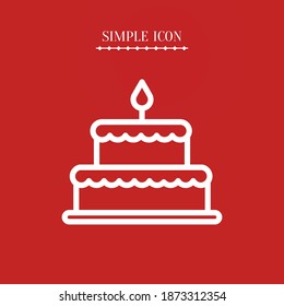 cake line icon, outline vector illustration.