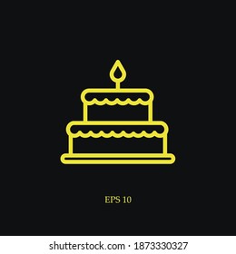 cake line icon, outline vector illustration.