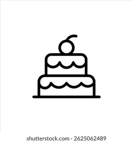  cake line icon vector on white background.