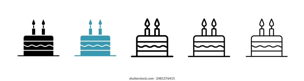 Cake line icon vector set.