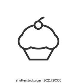 Cake line icon. Web symbol for web and apps. Sign design in outline style. Cake stroke object.
