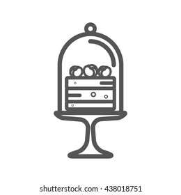 Cake line icons. Food line icons. Vector illustration. Isolated on a white background.