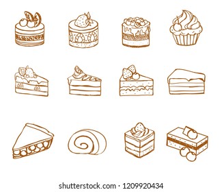 Cake Line Vector Stock Vector (Royalty Free) 1209920434 | Shutterstock