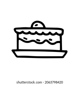 cake line vector doodle simple icon design
