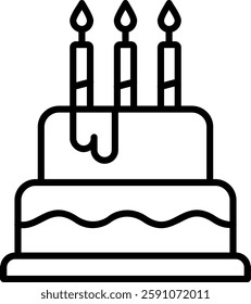 Cake Line Vector Icon Design