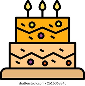 Cake Line Vector Icon Design