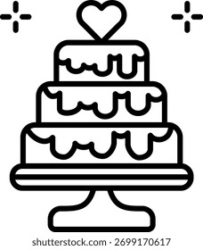 Diseño de icono de Vector de línea de pastel