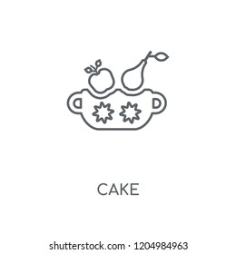 Cake linear icon. Cake concept stroke symbol design. Thin graphic elements vector illustration, outline pattern on a white background, eps 10.