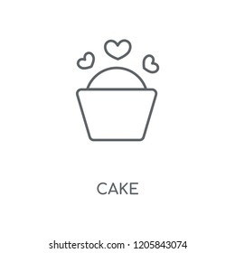 Cake linear icon. Cake concept stroke symbol design. Thin graphic elements vector illustration, outline pattern on a white background, eps 10.