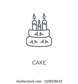 Cake linear icon. Cake concept stroke symbol design. Thin graphic elements vector illustration, outline pattern on a white background, eps 10.
