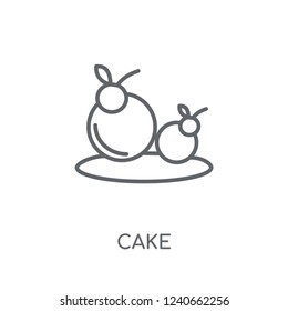 Cake linear icon. Modern outline Cake logo concept on white background from Birthday party and wedding collection. Suitable for use on web apps, mobile apps and print media.
