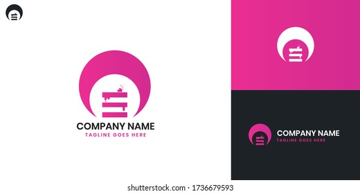 Cake Logo - All elements on this template are editable with vector software