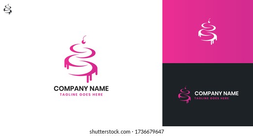 Cake Logo - All elements on this template are editable with vector software