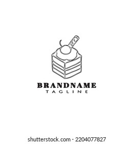 diseño de dibujos animados del logotipo del pastel icono plano imagen vectorial aislada negra