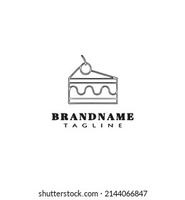 cake logo cartoon design symbol icon black modern unique vector illustration