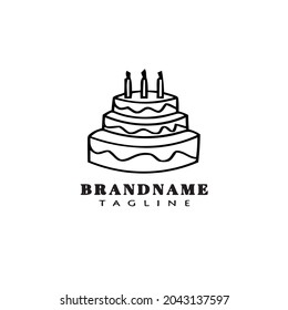 cake logo cartoon design template icon black modern isolated vector