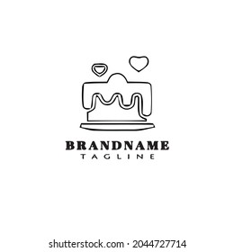 cake logo cartoon design template icon black modern isolated vector