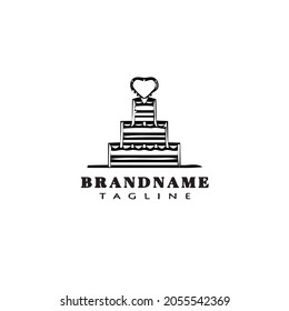 cake logo cartoon design template icon modern isolated vector illustration