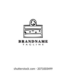 cake logo cartoon design template icon black modern isolated vector