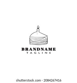 cake logo cartoon design template icon black modern isolated vector