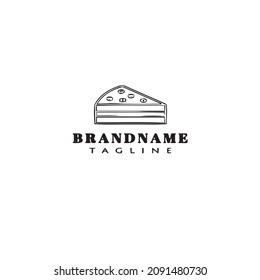 logotipo del pastel plantilla de diseño de dibujos animados icono negro vector aislado