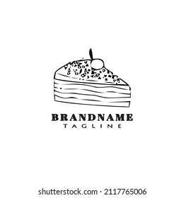 cake logo cartoon design template icon black modern vector illustration