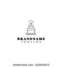 cake logo cartoon design template icon black modern isolated vector