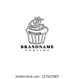 cake logo cartoon design template icon black modern isolated vector