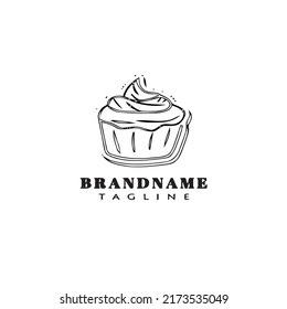 cake logo cartoon design template icon black modern isolated illustration