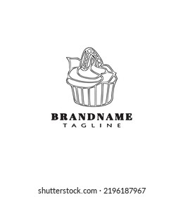 cake logo cartoon design template icon black modern isolated symbol illustration