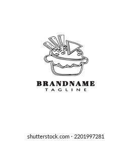 cake logo cartoon design template icon simple modern isolated vector illustration