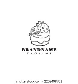 cake logo cartoon design template icon black modern isolated simple illustration