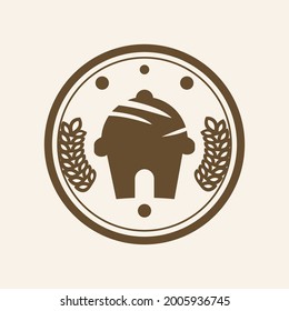  Cake Logo In Cicle Isolated With Background 