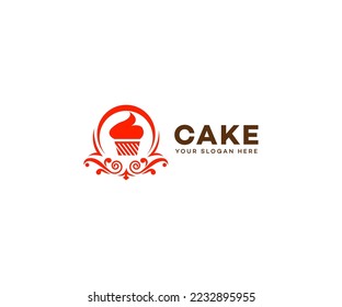 Diseño del logotipo de torta, logotipo de panadería