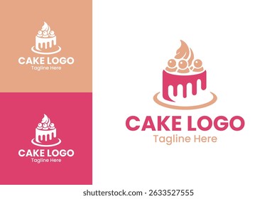 Cake Logo Design Cake Bakery Logo for Food Business Branding